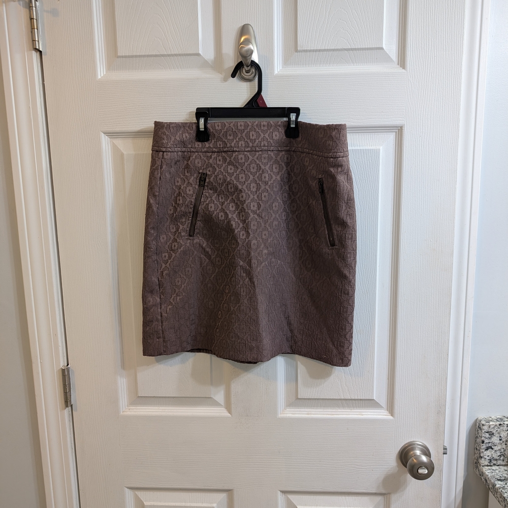 Loft Patterned Textured Pocket Skirt - Size 6‎
